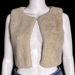 Rare Editions Brown Faux Fur Vest Sleeveless Open Front Girl's Size 14